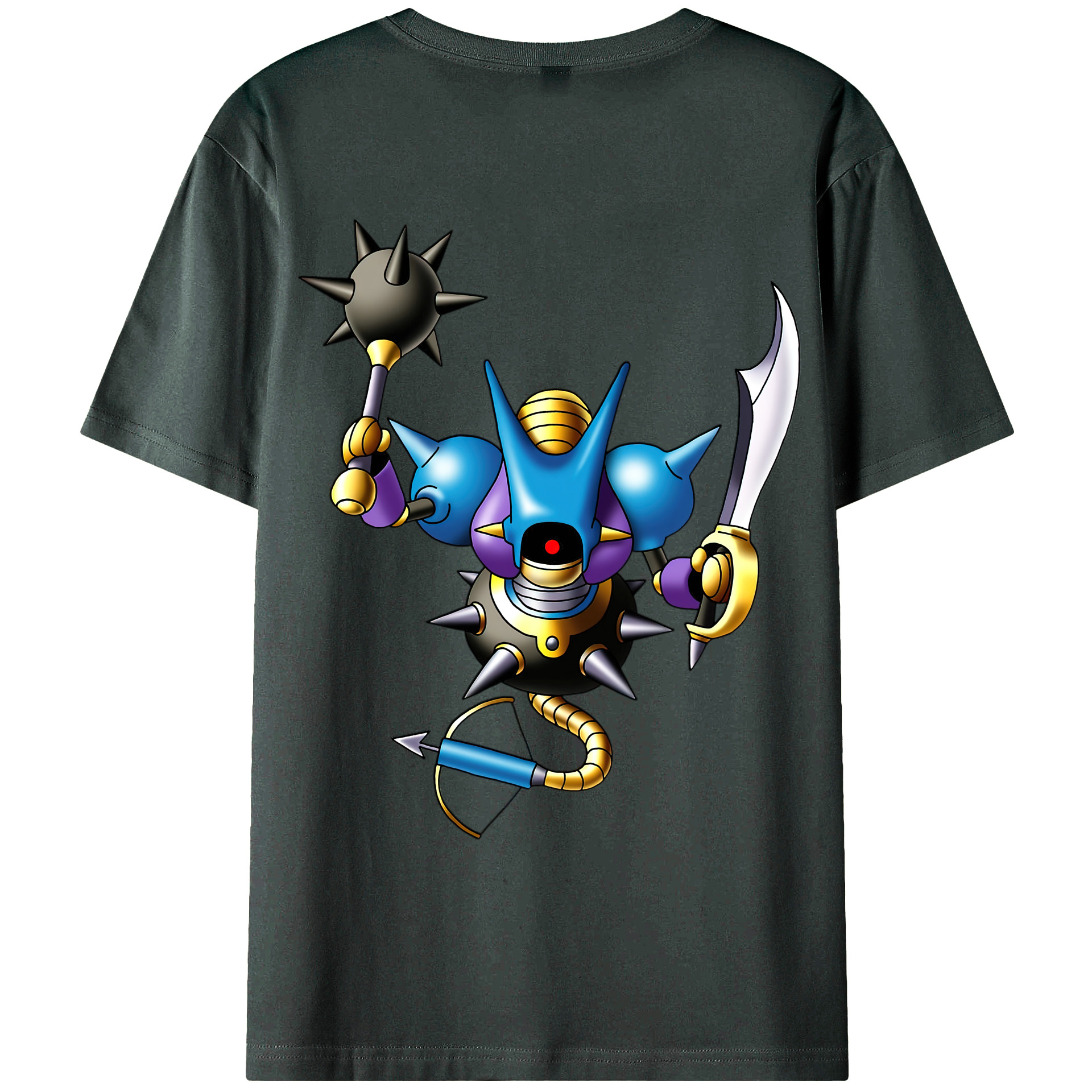 （画像用） ドラゴンクエスト Doragon Kuesuto Dragon Quest 綿100％ メンズ半袖Tシャツ（バックプリント） 通気性